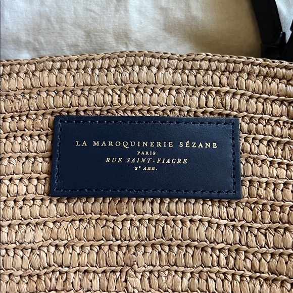 Sezane Justine Basket bag with navy - Picture 2 of 14